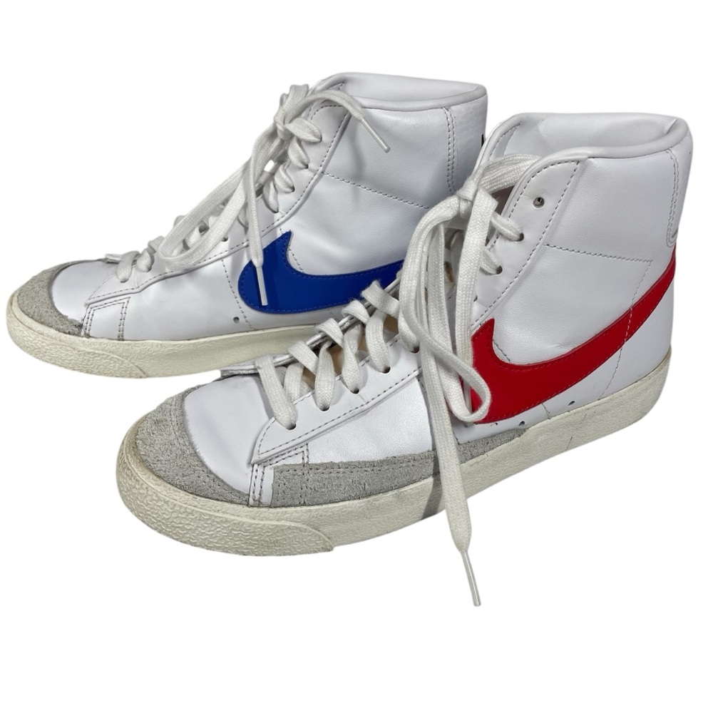Nike Blazer ‘77 Mid Sneakers Retro Vintage Mens 7.5 White Red Blue BQ6806-117